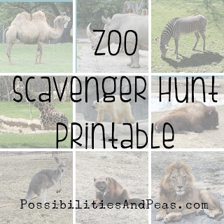 preschool zoo scavenger hunt printable