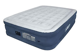NPET Queen Air Mattress Built-in Rechargeable Battery Air Pump, AM001 Portable Indoor/Outdoor Ultimate Fabric 20" Double High Airbed, Free Storage Bag & Repair Patches Compatible Camping, Travel