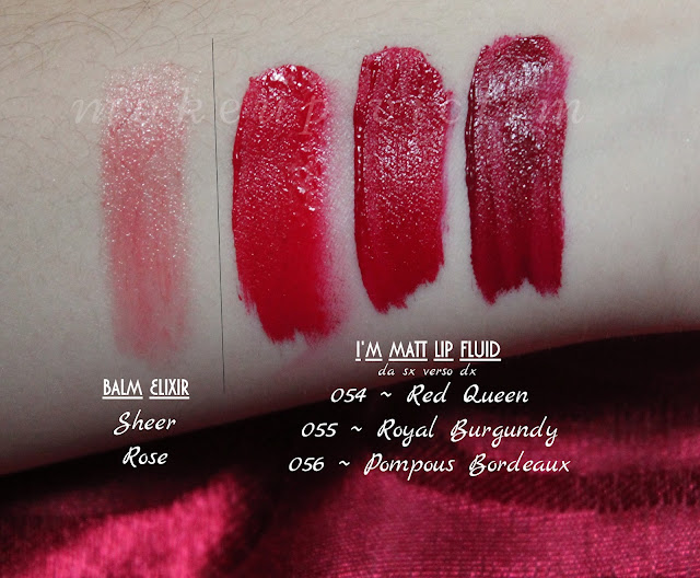 swatches i'm matt lip fluid balm elixir Red queen Pupa Milano