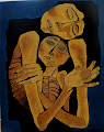 Madre y niño, técnica: Óleo sobre tela - Foto: © Oswaldo Guayasamín / Instagram