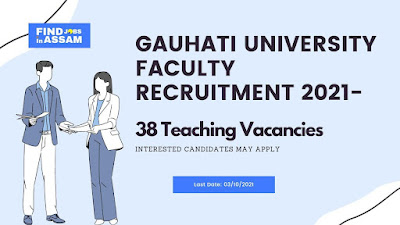 Gauhati University Faculty Recruitment 2021- 38 Teaching Vacancies