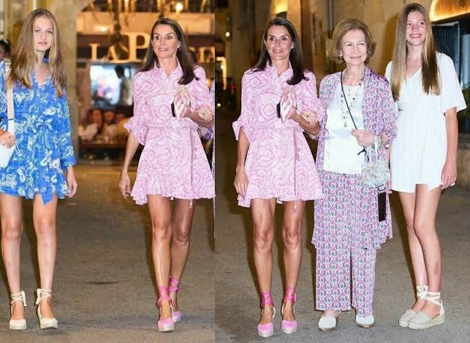 Queen Letizia Shocked Royal Fans With Her Barbie-like Dress During a Dinner Out in Palma