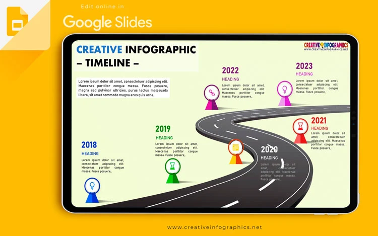 Asphalt Road Timeline Google Slides Template