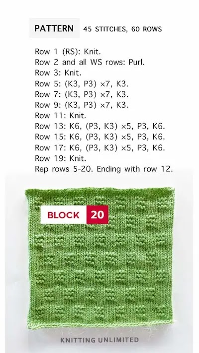 Basketweave Knit Purl chart. Easy To knit