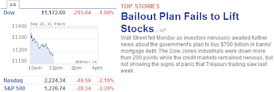 Bailout Fail to lift stocks