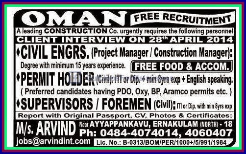 Free Recruitment for OMAN