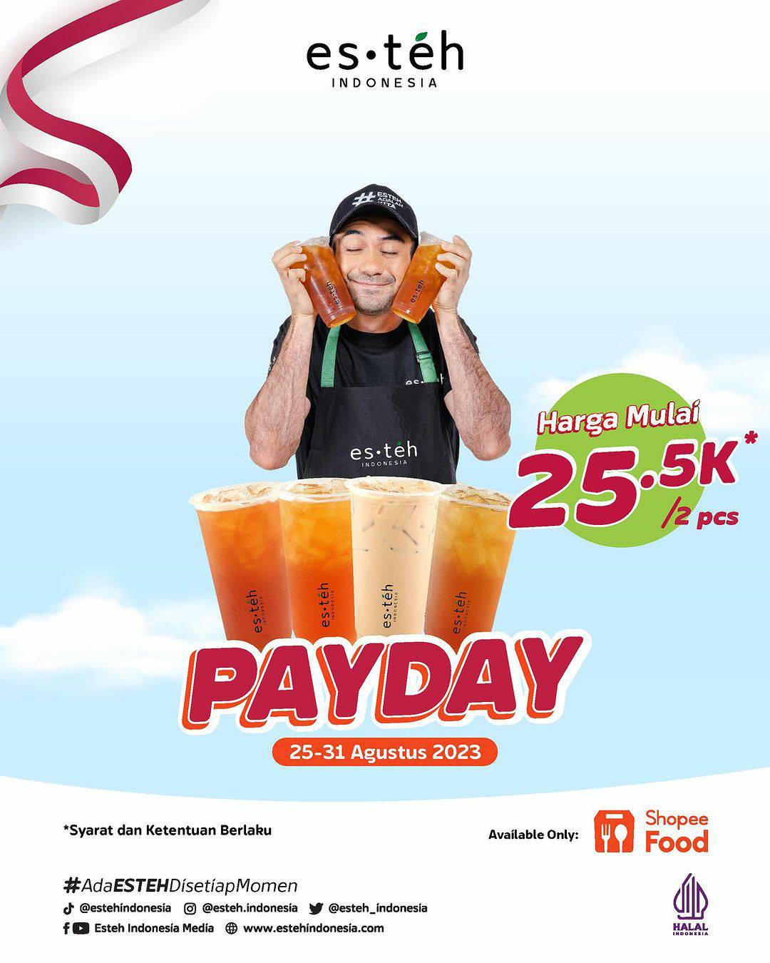 Promo ES TEH INDONESIA SHOPEEFOOD PAYDAY 25-31 Agustus 2023