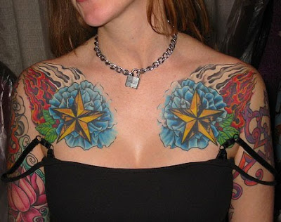 Sexy Women Chest Tattoo Design