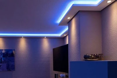 ديكورات جبس الاسقف مع اضاءة LED