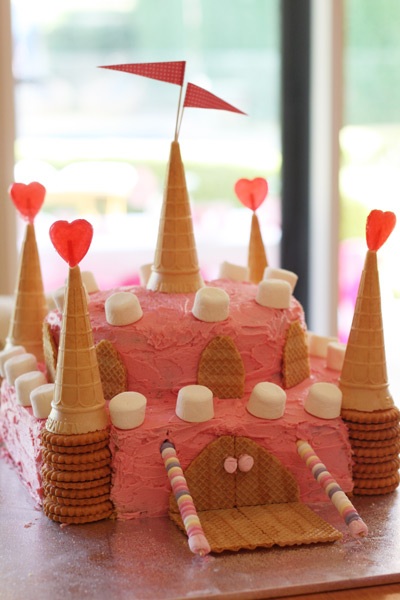 Pink Fairy Princess Birthday Party Castle Cake