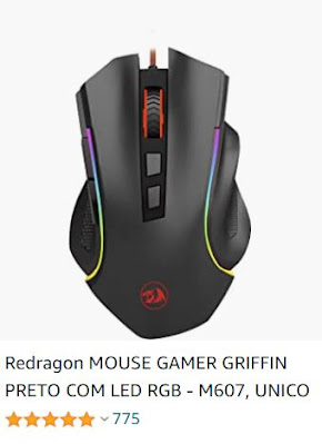 Redragon MOUSE GAMER GRIFFIN PRETO COM LED RGB - M607