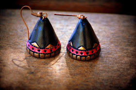 Cone shape terracotta earrings - quillingpaperdesigns