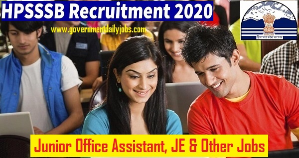 HPSSSB Junior Office Assistant Jobs 2020