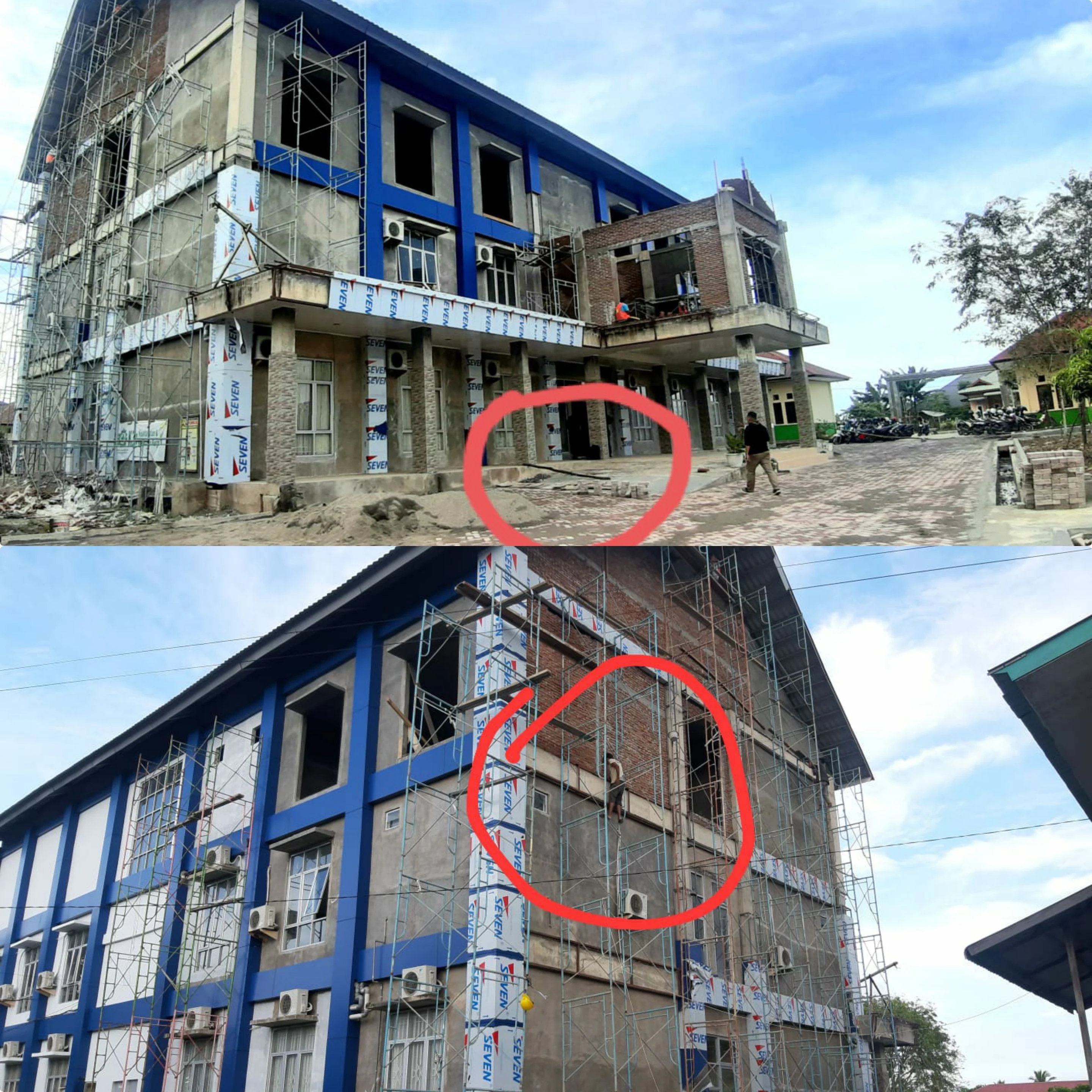 Proyek Pembangunan Lanjutan Gedung Kantor SPNF-SKB Kabupaten Bireuen Diduga Abaikan Keselamatan Kerja