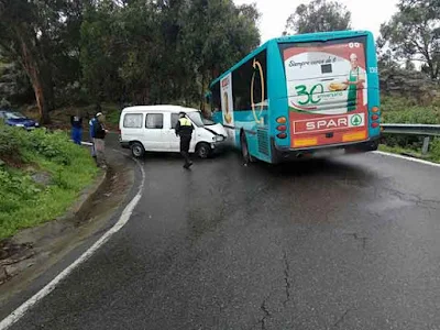 Persona herida accidente guagua vehículo GC-21 carretera teror