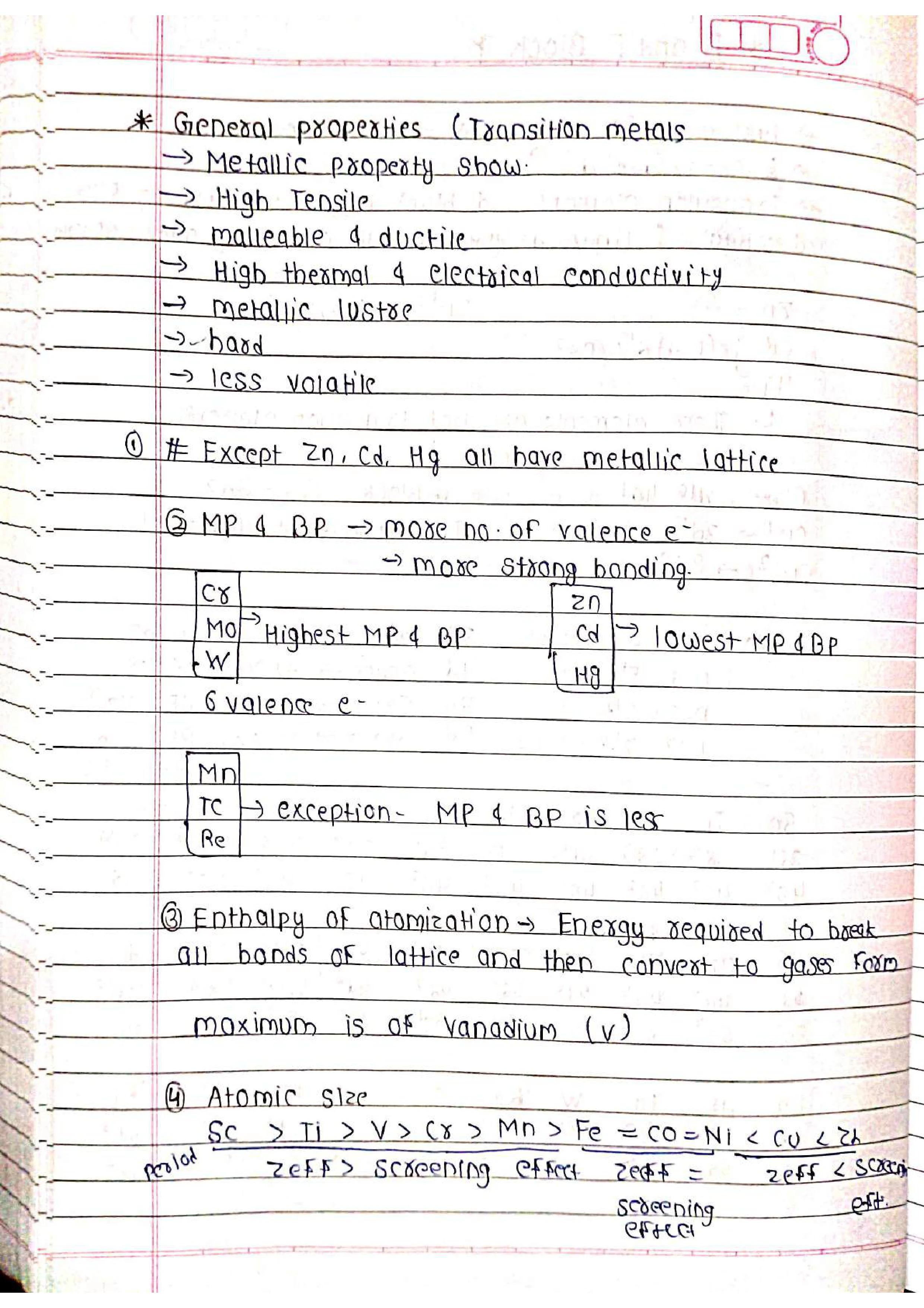 Handwritten D and F Block - Short Notes 📚