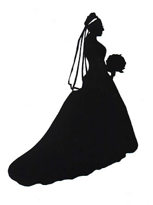 Custom Wedding Silhouette of a Bride with Flowers
