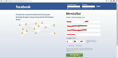 Facebook Sign up Step2