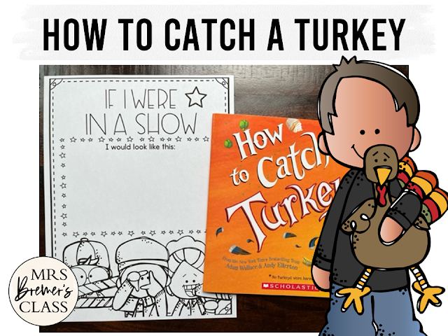 How to Catch a Turkey book activities unit with literacy printables, reading companion activities, lesson ideas, worksheets, and a craft for Kindergarten and First Grade