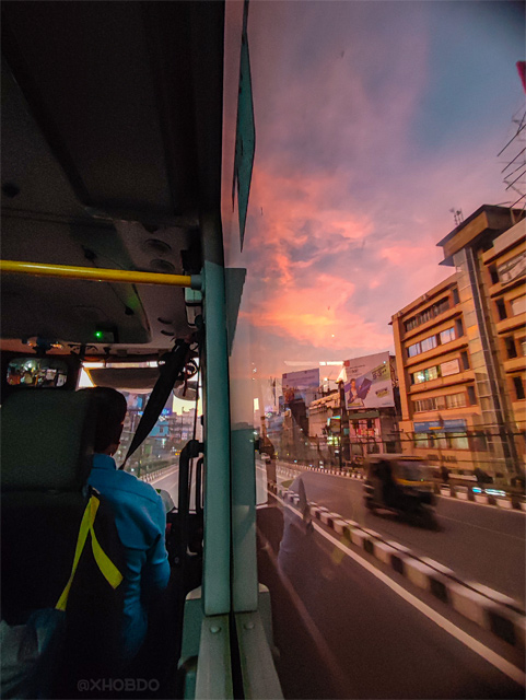 Evening street view, clicked from City Bus....