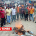 उदयपुर में कन्हैयालाल की हत्या के विरोध में मधेपुरा में आक्रोश, पुतला दहन 