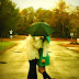 Couple Kissing under Umbrella at the Road - Mobile Wallpaper