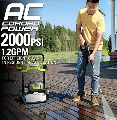 greenworks 2000 psi electric pressure washer reviews