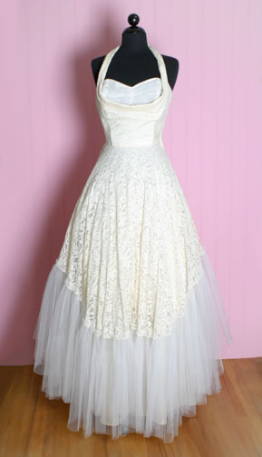 1940′S Lace Halter Party/Wedding Dress from Posh Girl Vintage