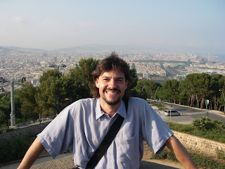 Eduard close up, with Barcelona behind