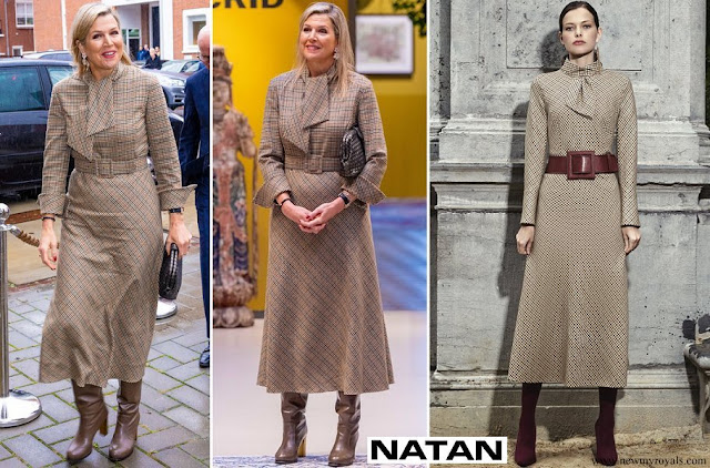 Queen Maxima wore Natan Couture Franka Dress in Plaid Check - Natan fw20 collection