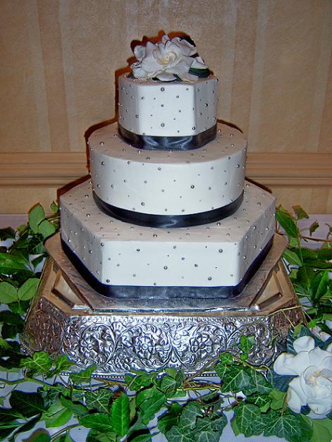 Wedding Cake Decorated With Pearls