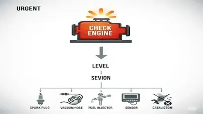 Infographic showing the 5 most common causes of a P0300 random misfire check engine code.