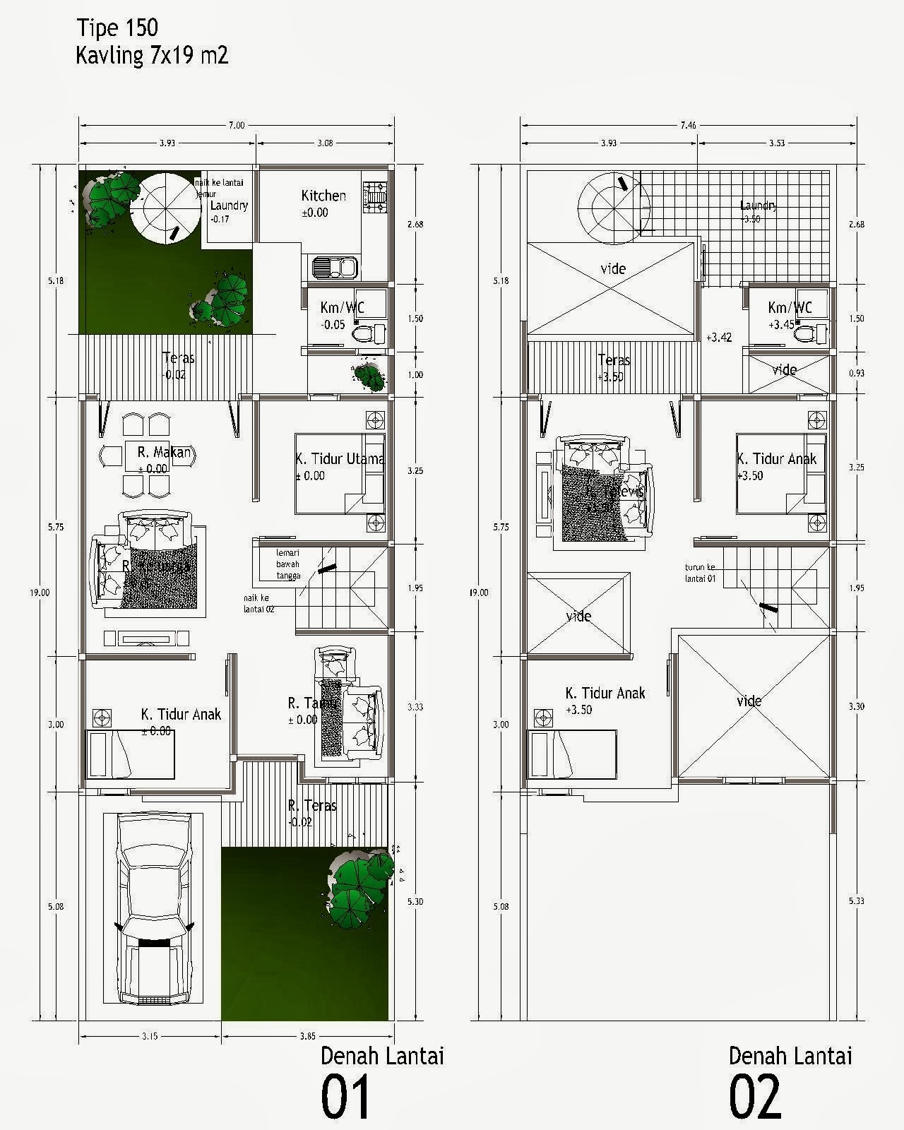  Denah  Rumah  Minimalis Dua  Lantai  My Desain Rumah 
