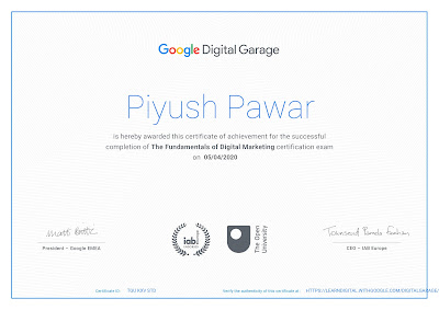 Google-certificate-Digital-marketing-to-Piyush-Pawar