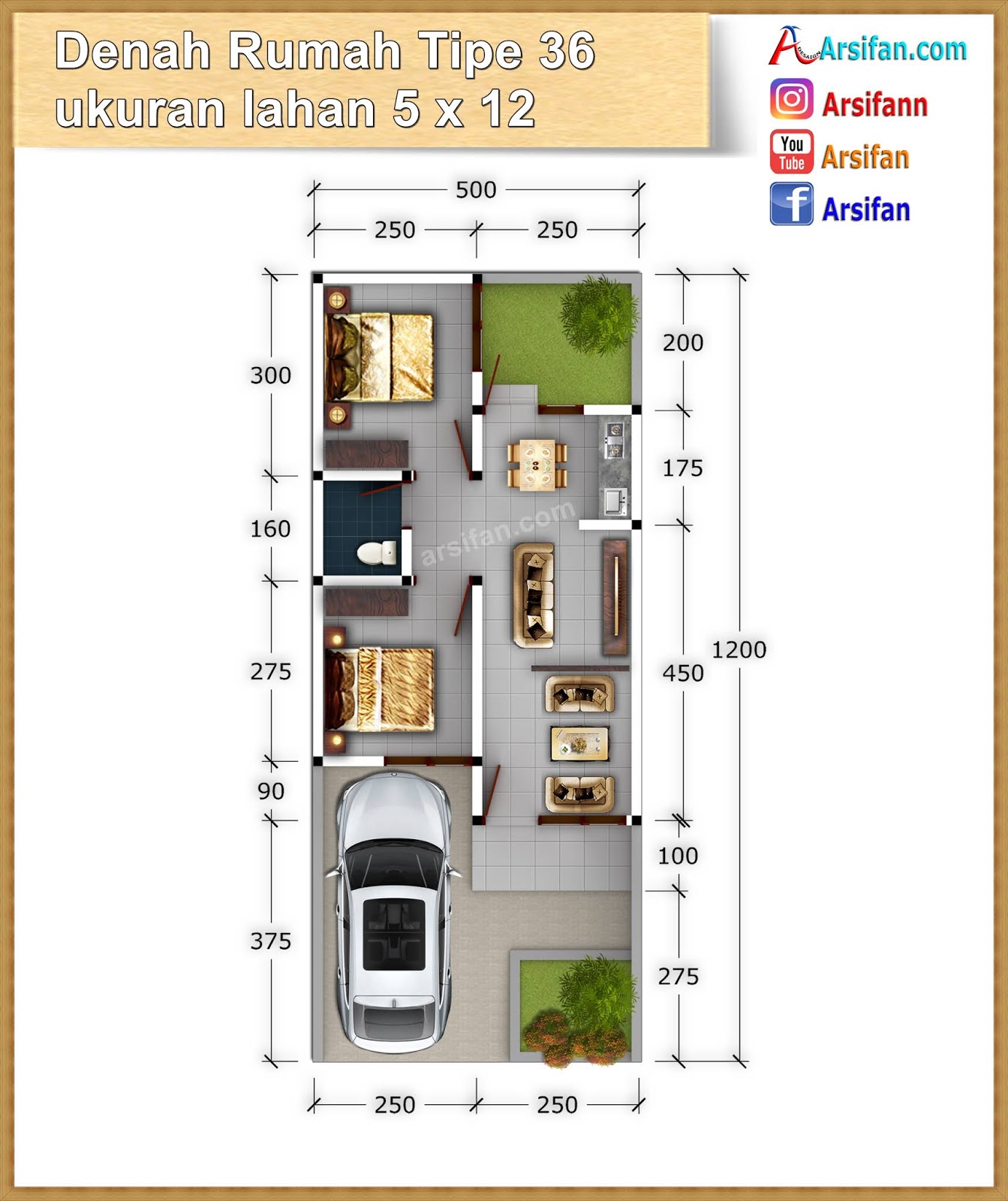 Kumpulan Denah Rumah 1 Lantai Arsifan Design