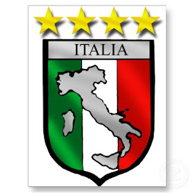 Dolce Italy shield italy flag italia map soccer lovers postcard