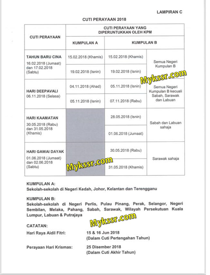 Cuti Perayaan Tahun 2018 Tarikh Cuti Untuk Tahun Baru Cina Hari Deepavali Mykssr Com