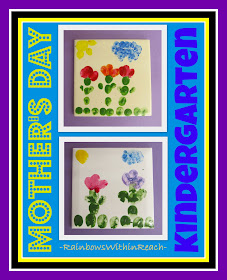 photo of: Mother's Day Kindergarten Gift, handprint for Mother's Day on ceramic tile,