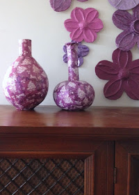 Decoupage Napkins on Paper Mache Vases