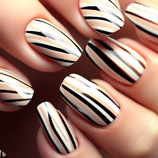 Stripes nail art design