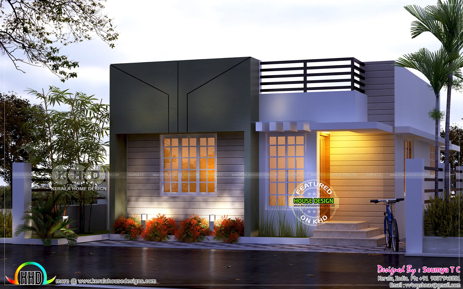 Tiny low cost Kerala  home  design  in 700  sq  ft  Kerala  