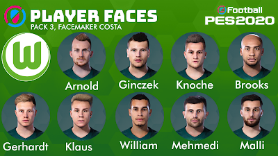 PES 2020 Facepack V3 VFL Wolfsburg by Costa