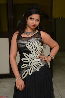Shrisha Dasari in Sleeveless Short Black Dress At Follow Follow U Audio Launch 032.JPG