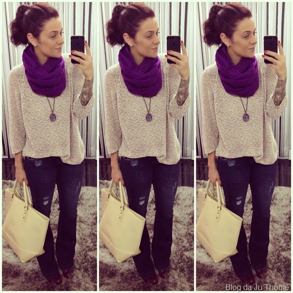 look calça flare, tricô e cachecol (2)