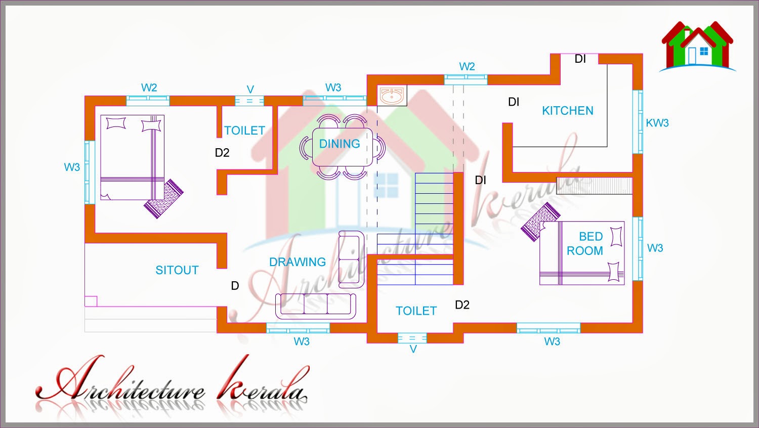 TWO BEDROOM HOUSE  PLAN  FOR SMALL  FAMILIES SMALL  PLOTS  