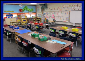 Kindergarten Organization: Tables (Classroom Decor RoundUP at RainbowsWithinReach) 