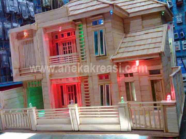 Kreasi Rumah  Minimalis  Dari  Stik  Es  Krim  Aneka Kreasi