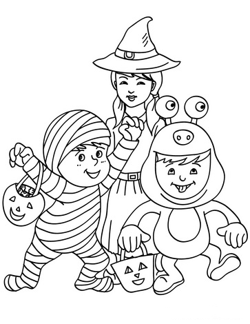 Kid's Halloween Coloring The Kidz Page - halloween coloring pages for kids