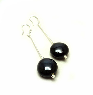 boucles d'oreilles noires en céramique bijou original pour femme