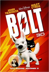Bolt Movie Poster Miley Cyrus John Travolta